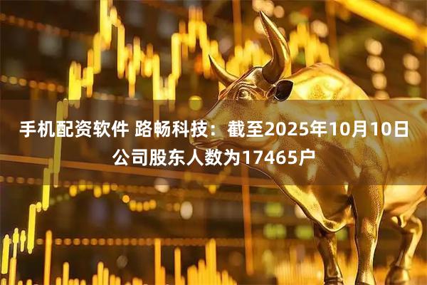 手机配资软件 路畅科技：截至2025年10月10日公司股东人数为17465户